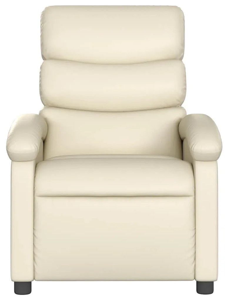 Poltrona de massagens reclinável couro artificial cor creme
