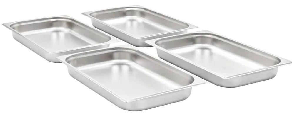 Recipientes gastronorm 4 pcs GN 1/1 65 mm aço inoxidável
