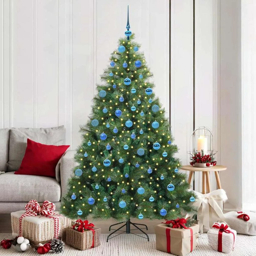 vidaXL Árvore de Natal Artificial com 300 LEDs Verde 180 cm PE e PVC