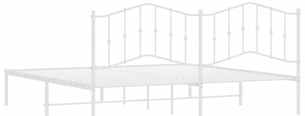 Estrutura de cama com cabeceira 200x200 cm metal branco