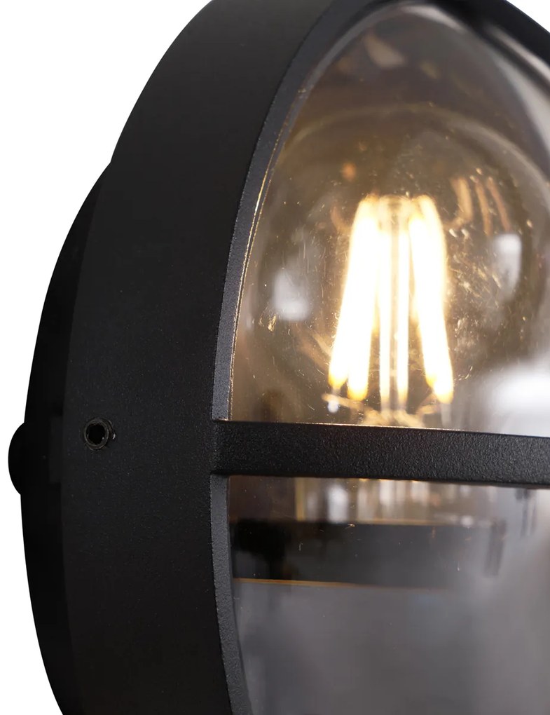 Candeeiro de Parede Exterior Preto Redondo IP65 - Target Industrial