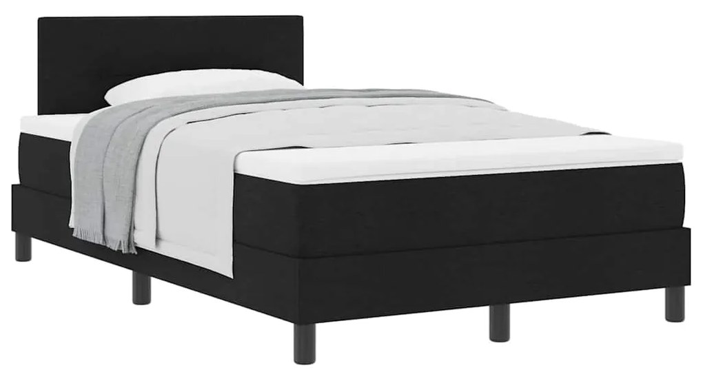 Cama Box com Colchão Preta 120x190 cm Tecido