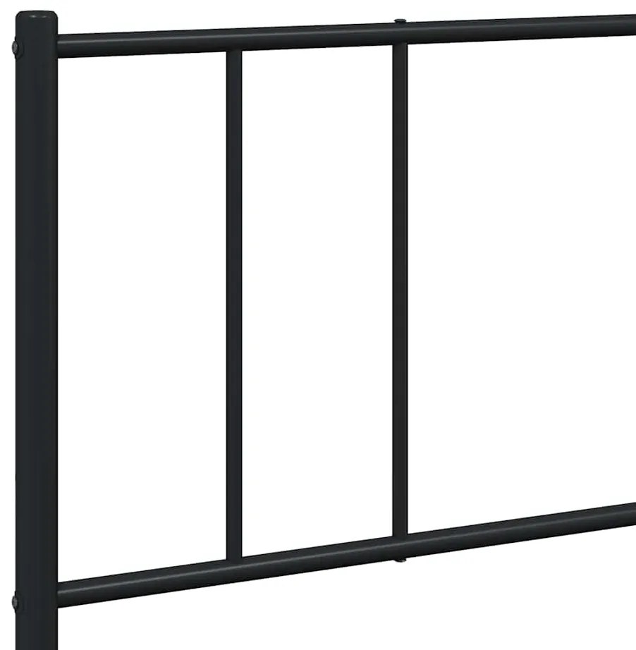 Estrutura de cama com cabeceira e pés 183x213 cm metal preto
