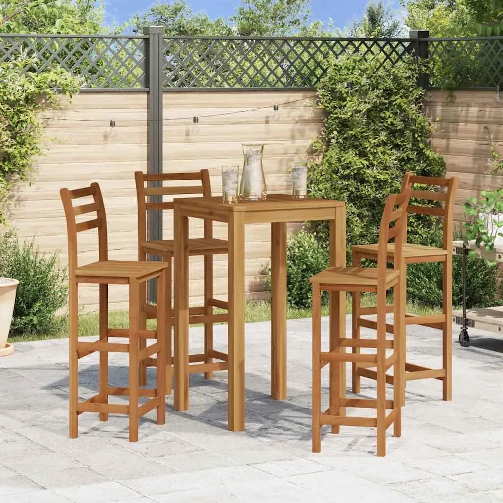 Bancos de bar 4 pcs madeira de acácia maciça
