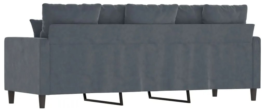 Sofá de 3 lugares 180 cm veludo cinza-escuro