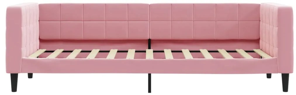 Sofá-cama com gavetão e gavetas 80x200 cm veludo rosa