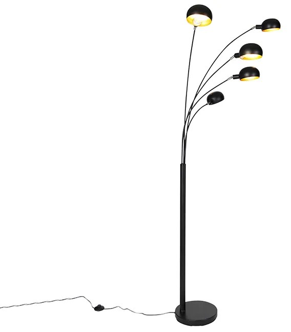 LED Candeeiro de pé inteligente preto 5 luzes incl. Wifi B35 - Sixties Design