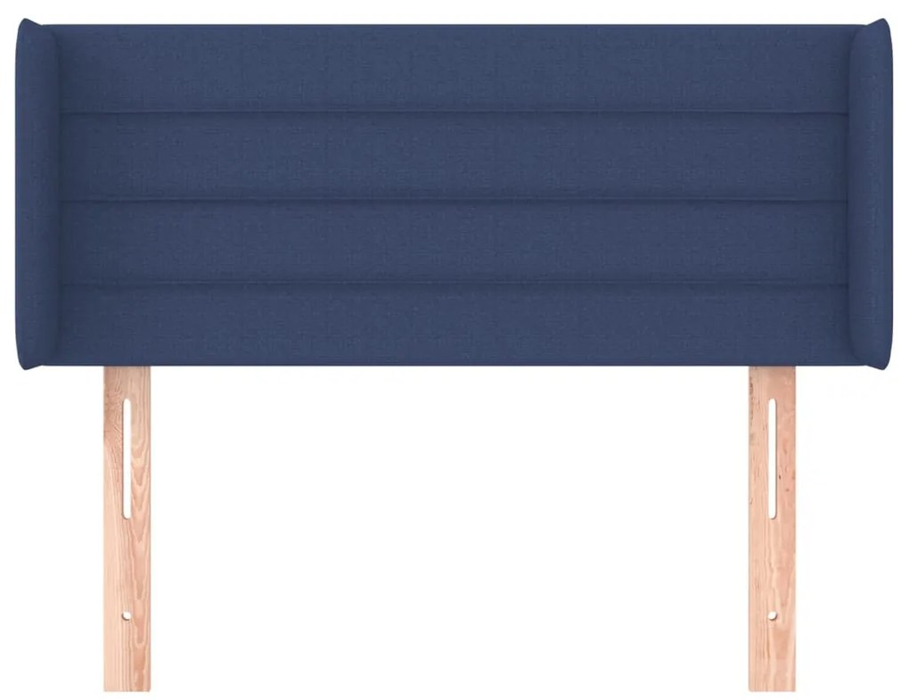 Cabeceira de cama c/ abas tecido 103x16x78/88 cm azul