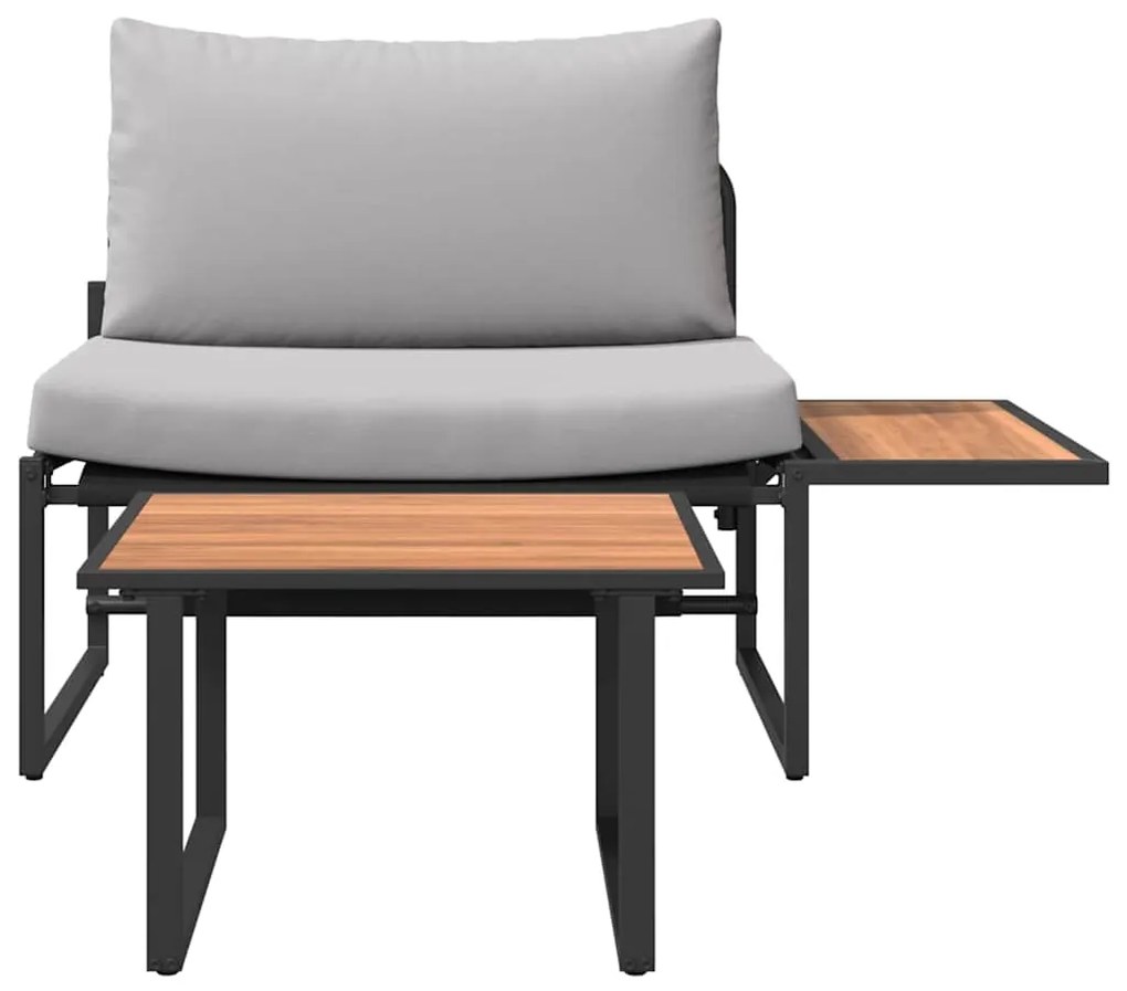 Conjunto de Sofá de Jardim de 2 Peças com Almofadas Cinzas Claras
