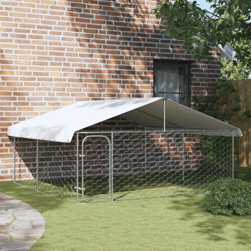171501 vidaXL Canil de exterior com telhado 300x300x150 cm