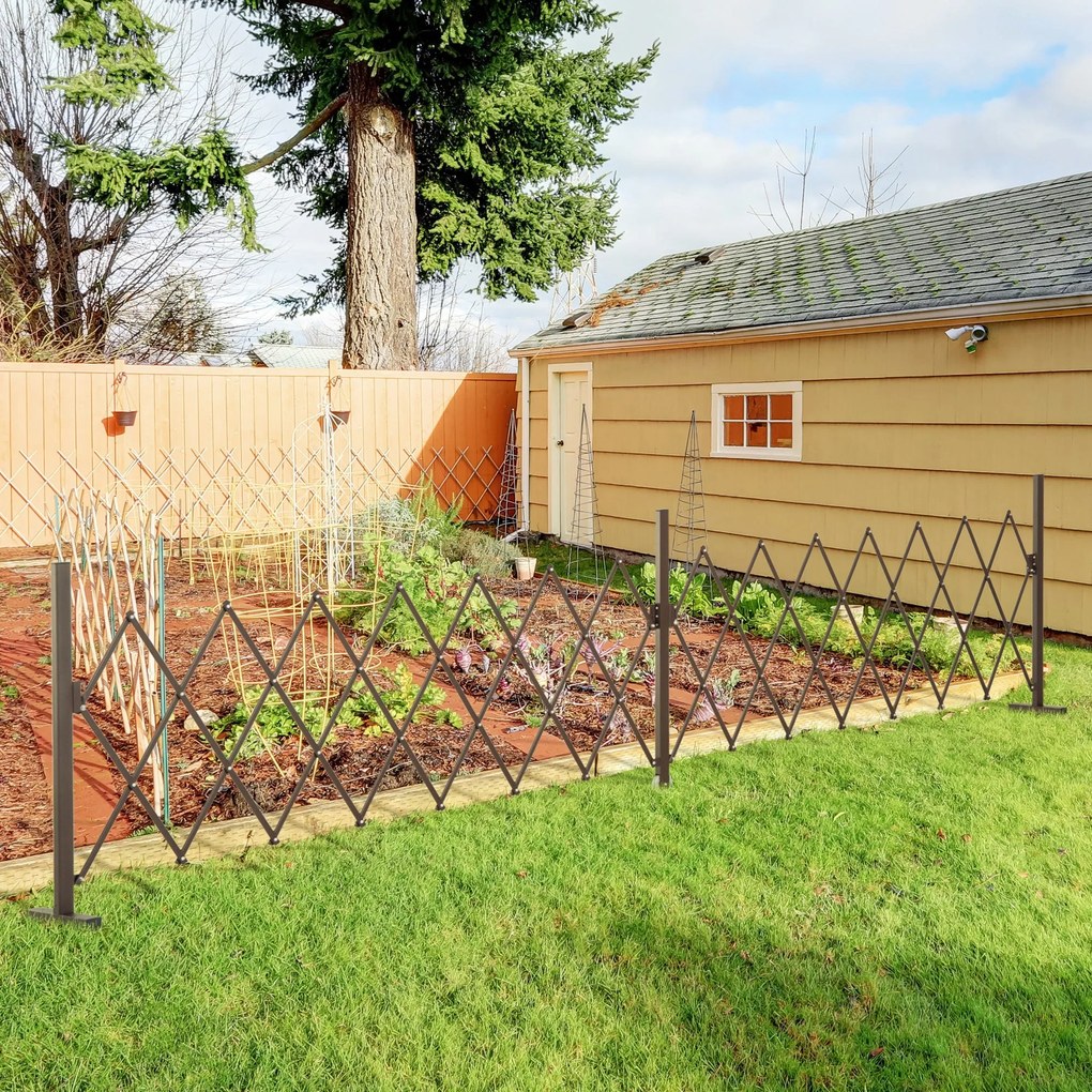 Vedação Extensível de Jardim em Alumínio e Aço – 405x31x103,5 cm | Cer