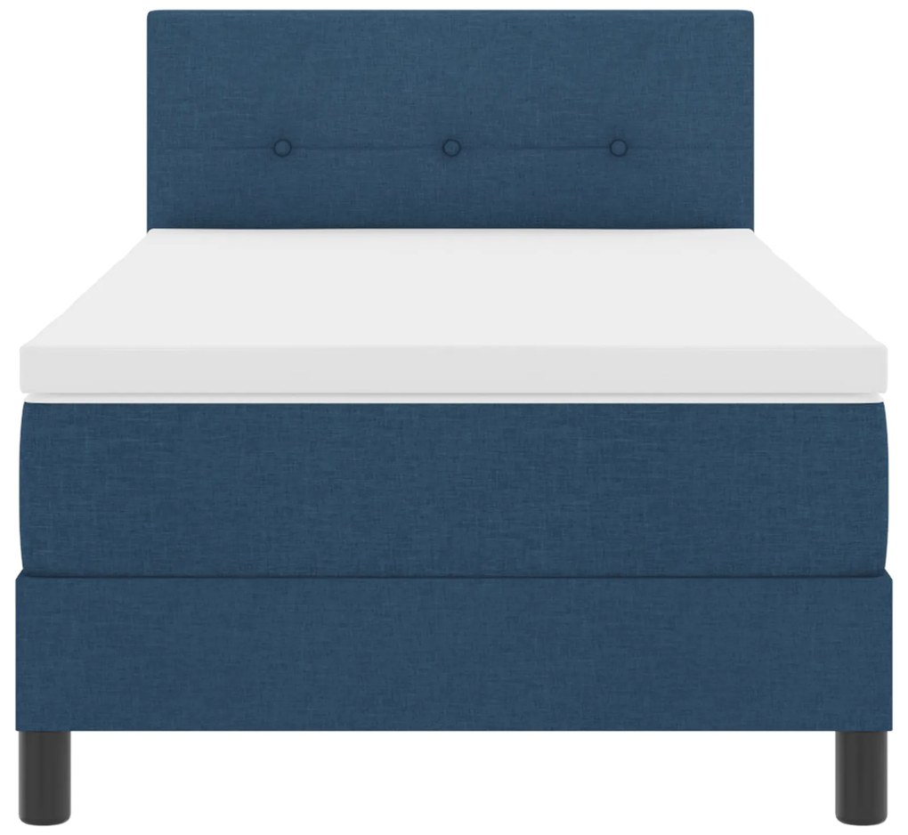 Cama Box Spring com Colchão Azul 90x200 cm Tecido