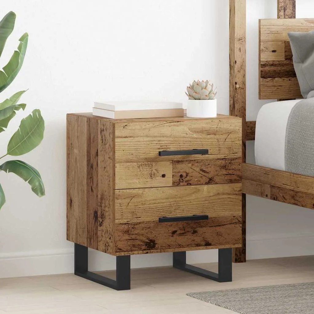 vidaXL Armário de Cabeceira Madeira antiga 40 x 35 x 47,5 cm