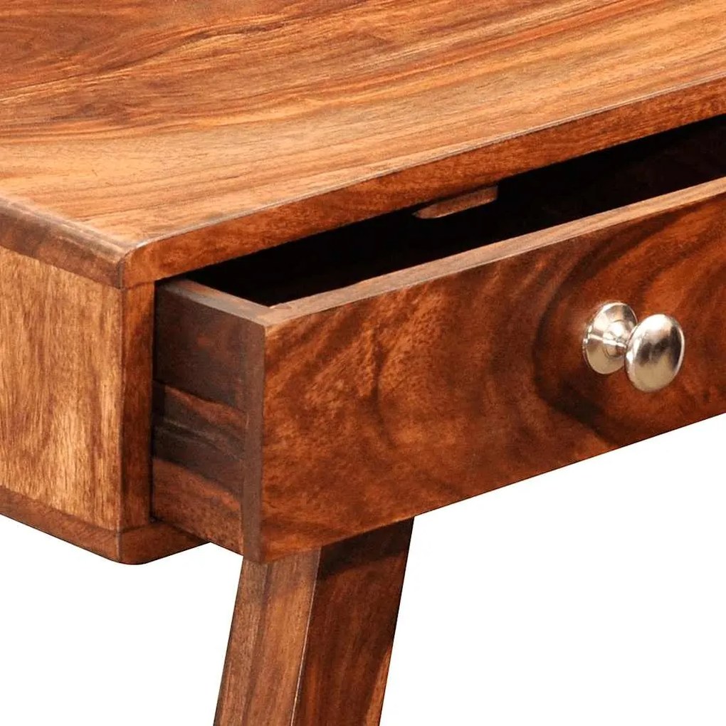 Mesa consola com 3 gavetas 76 cm madeira acácia sólida