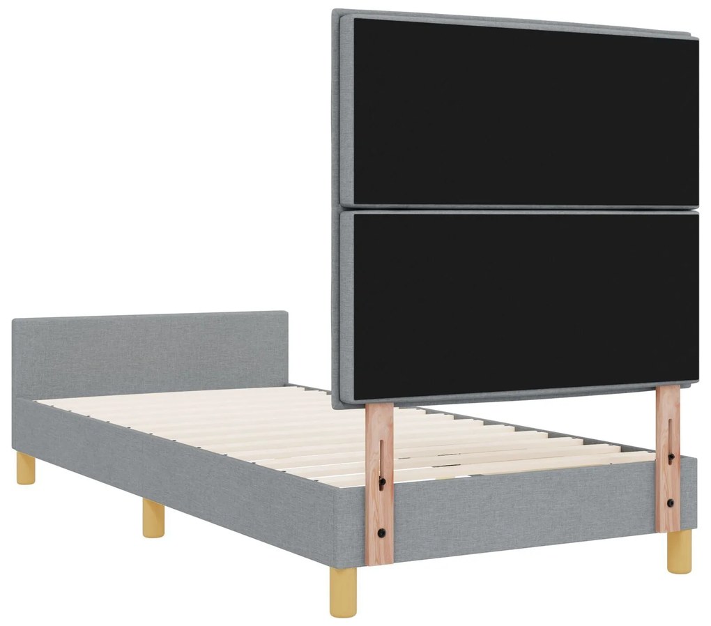 Cama vidaXL Cinza Claro 90x190 cm Tecido