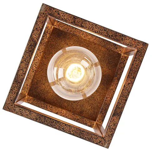Candeeiro de teto industrial castanho ferrugem - Cage Industrial