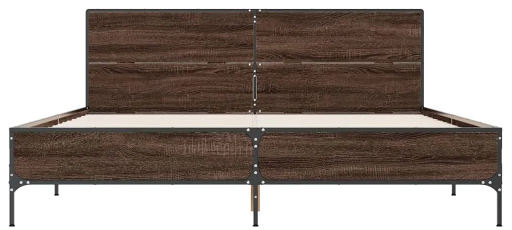 Estrutura de cama 140x200cm derivados madeira/metal