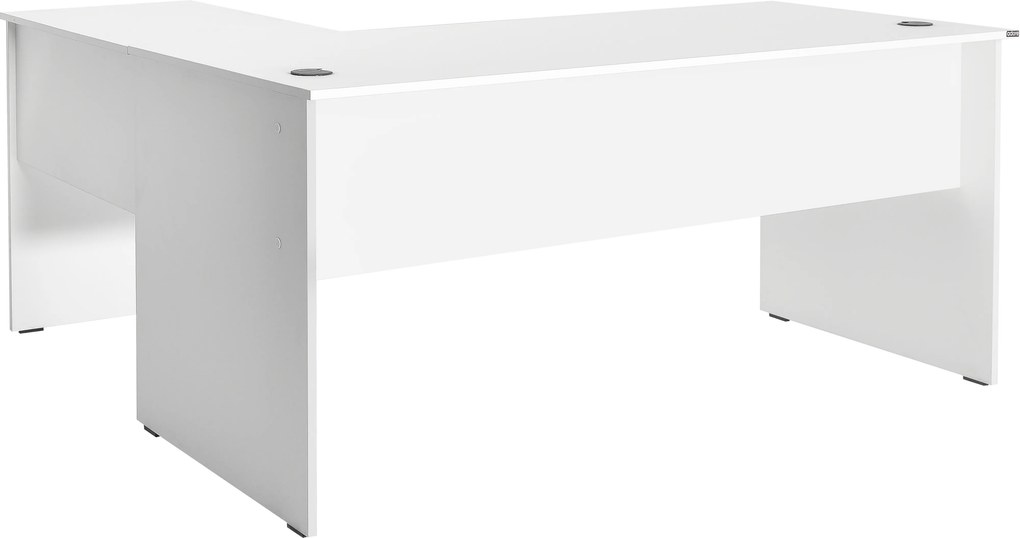 Secretária de Escritório em L Branca 1600x1440x750 mm – Alonga Reversível
