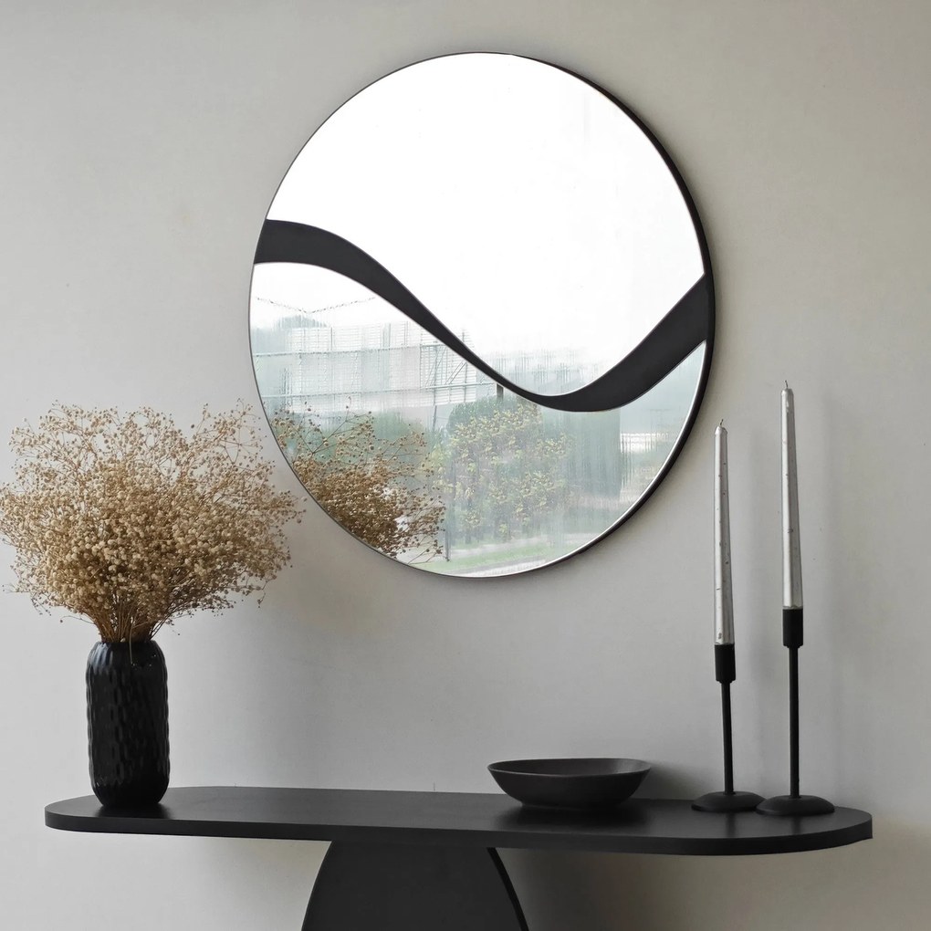 Espelho Abstract – Preto – 70 cm x 70 cm