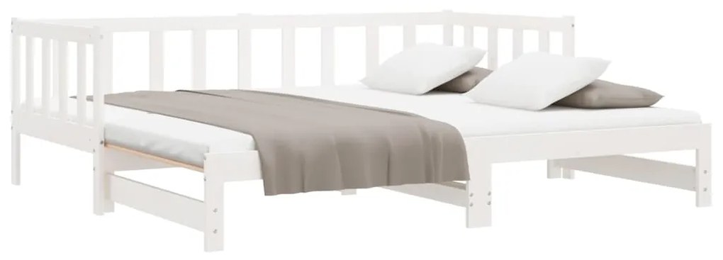 Sofá-cama com gavetão 80x200 cm madeira de pinho maciça branco