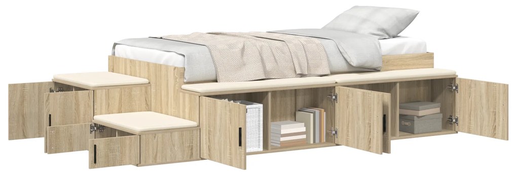 Estrutura de Cama Carvalho Sonoma 90x200 cm