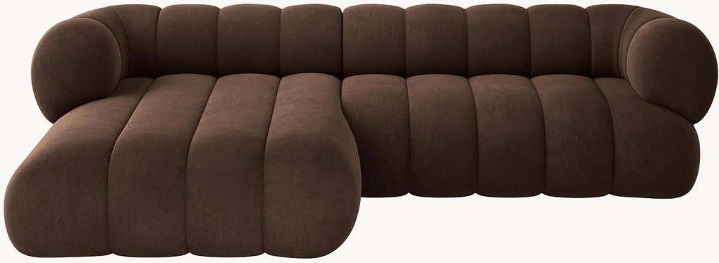 Sofá de canto em veludo Koge (5 lugares)