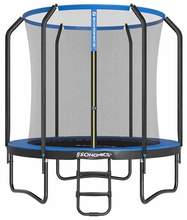 Trampolim Ø 244 cm com rede de segurança Preto-azul