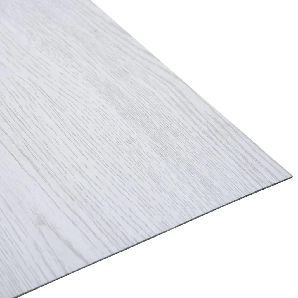 Tábuas de soalho autoadesivas 5,11 m² PVC branco