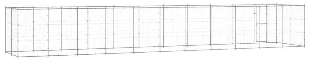 Canil de exterior com telhado 26,62 m² aço galvanizado