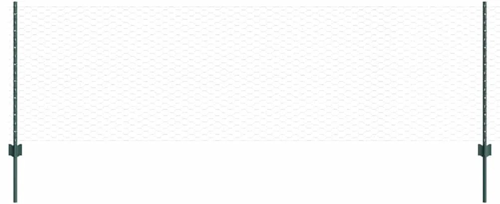 Postes de Cerca vidaXL 11 pcs U-Channel Verde 80 cm Aço