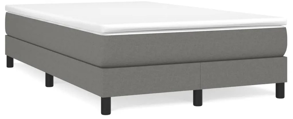 Cama boxspring com colchão 120x190 cm tecido cinzento-escuro