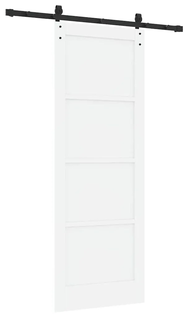 Porta Deslizante vidaXL com Conjunto de Ferragens Branca 78x211 cm Mad
