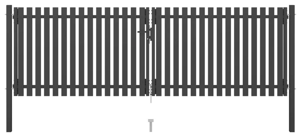 Portão de cerca para jardim 4x1,5 m aço antracite