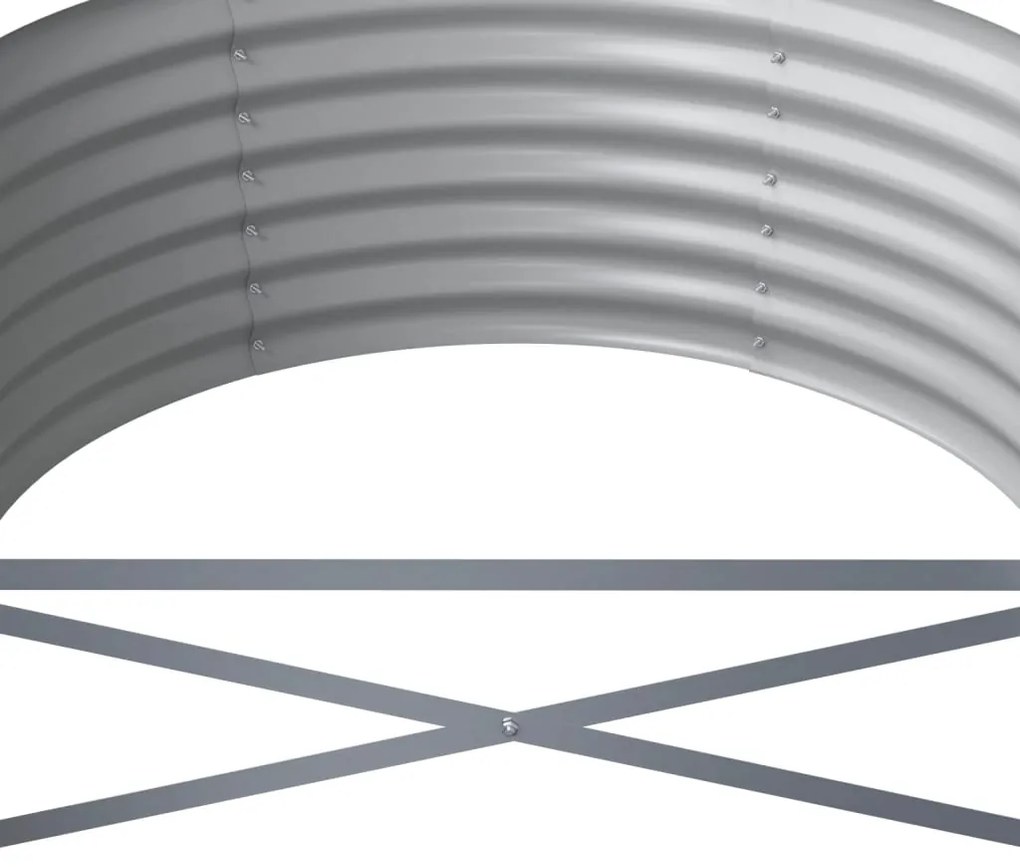 Canteiro elevado jardim 440x80x36 cm aço revestido a pó verde