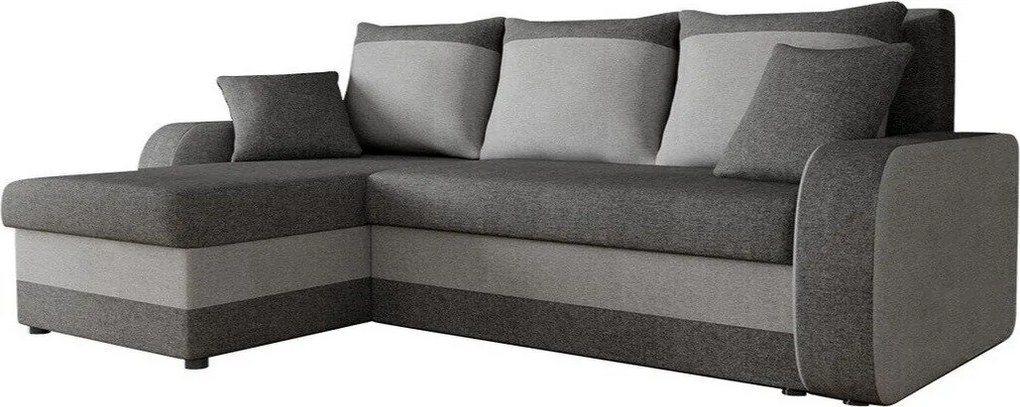 Sofá de canto Comfivo 135, Cama com arrumação, 238x147x80cm, 106 kg, Pernas: Plástico