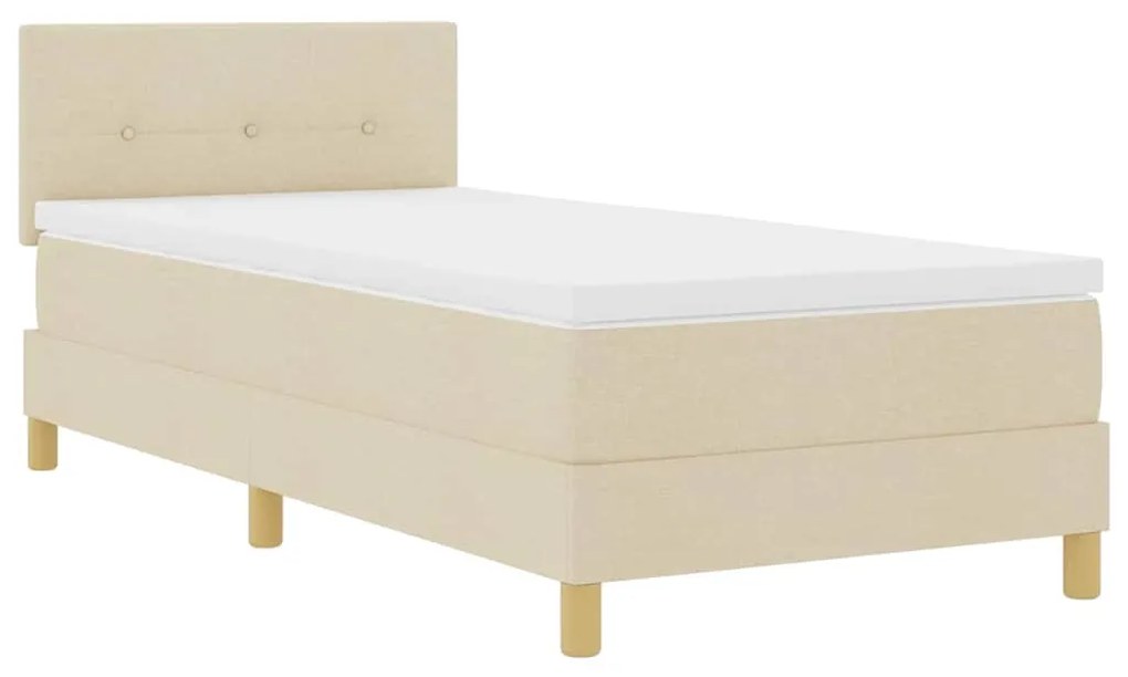Cama Box Spring com Colchão Creme 80x200 cm Tecido