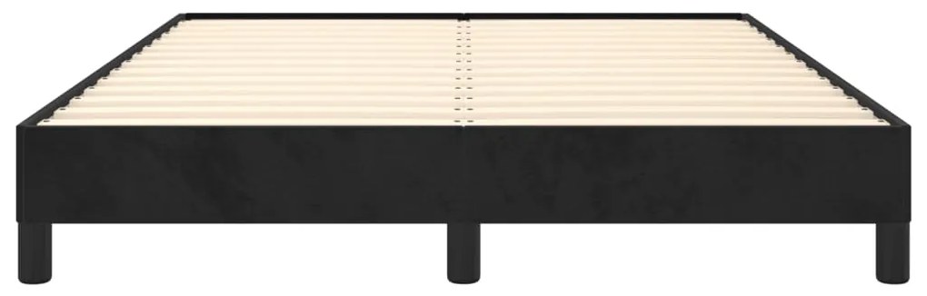 Estrutura de cama sem colchão 140x190 cm veludo preto