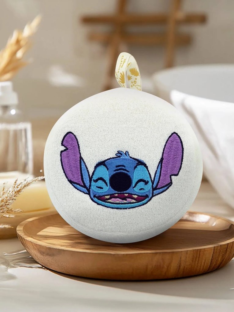 Esponja de bebé da Disney® bordada com cabeça de Stitch cru