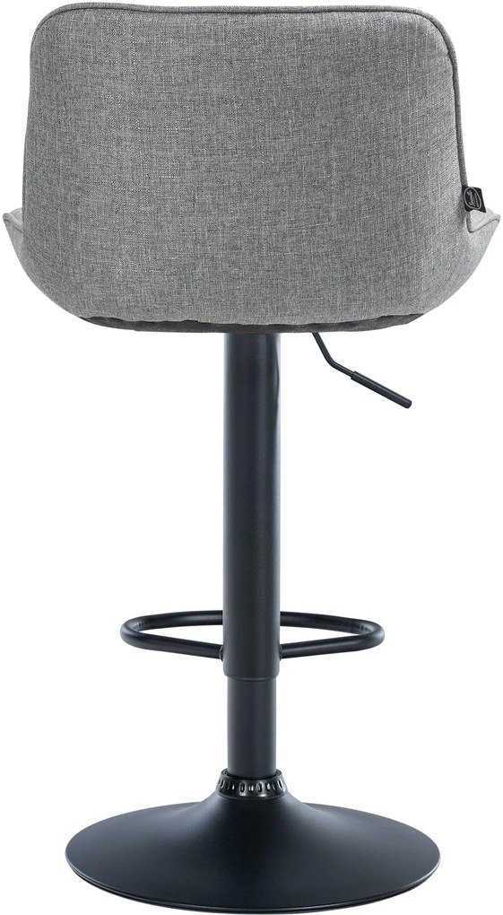 Banco alto em tecido com estrutura preta 85-106 x 49 x 51 cm cinzento
