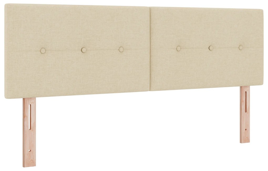 Cama Box Spring com Colchão Creme 160x200 cm Tecido