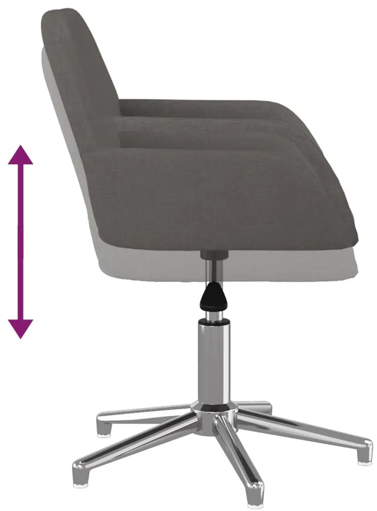 Cadeiras de jantar giratórias 2 pcs tecido cinzento-escuro