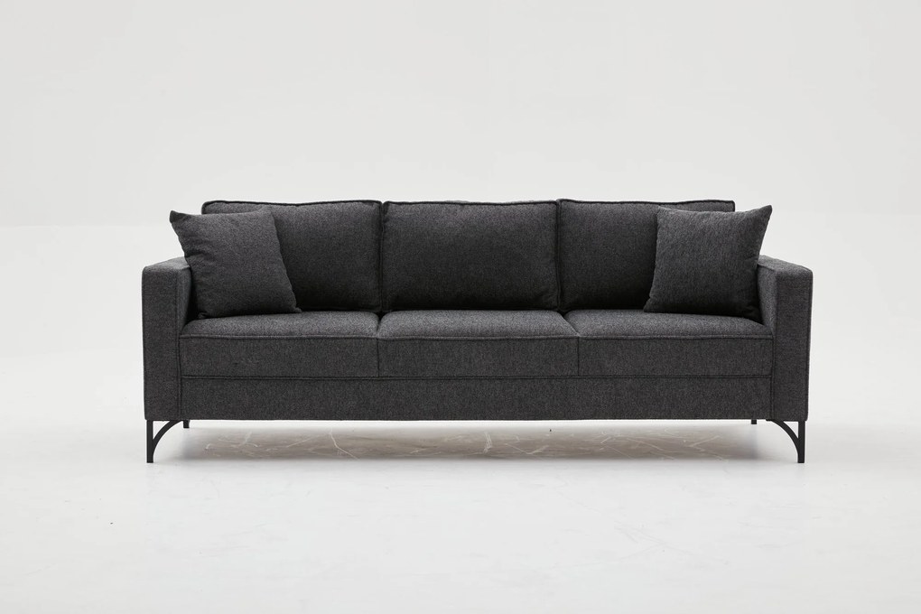 Sofá de 3 Lugares Berlin – Antracite – 220x83x91 cm