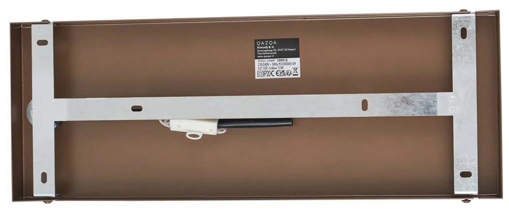 Candeeiro de Parede Hotel Chic Bronze Escuro com Vidro Âmbar - Stavelot