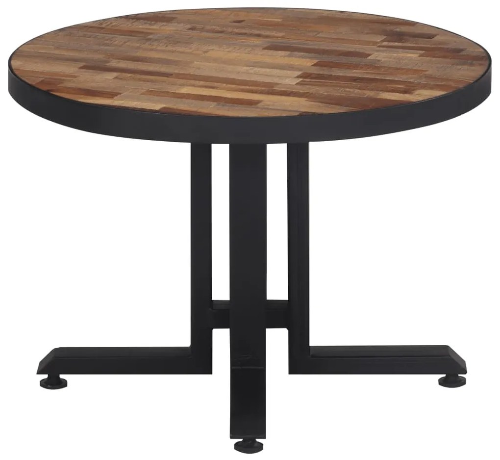 Mesa de centro redonda Ø55x40 cm teca recuperada maciça