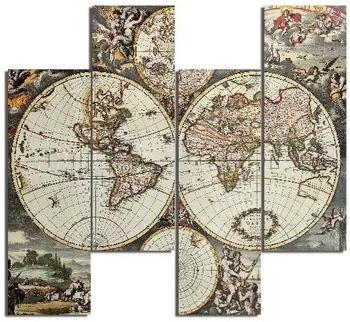 Quadros, telas Homemania  Pintura Mundo, Mapa, Multicor, 76x0,3x50cm
