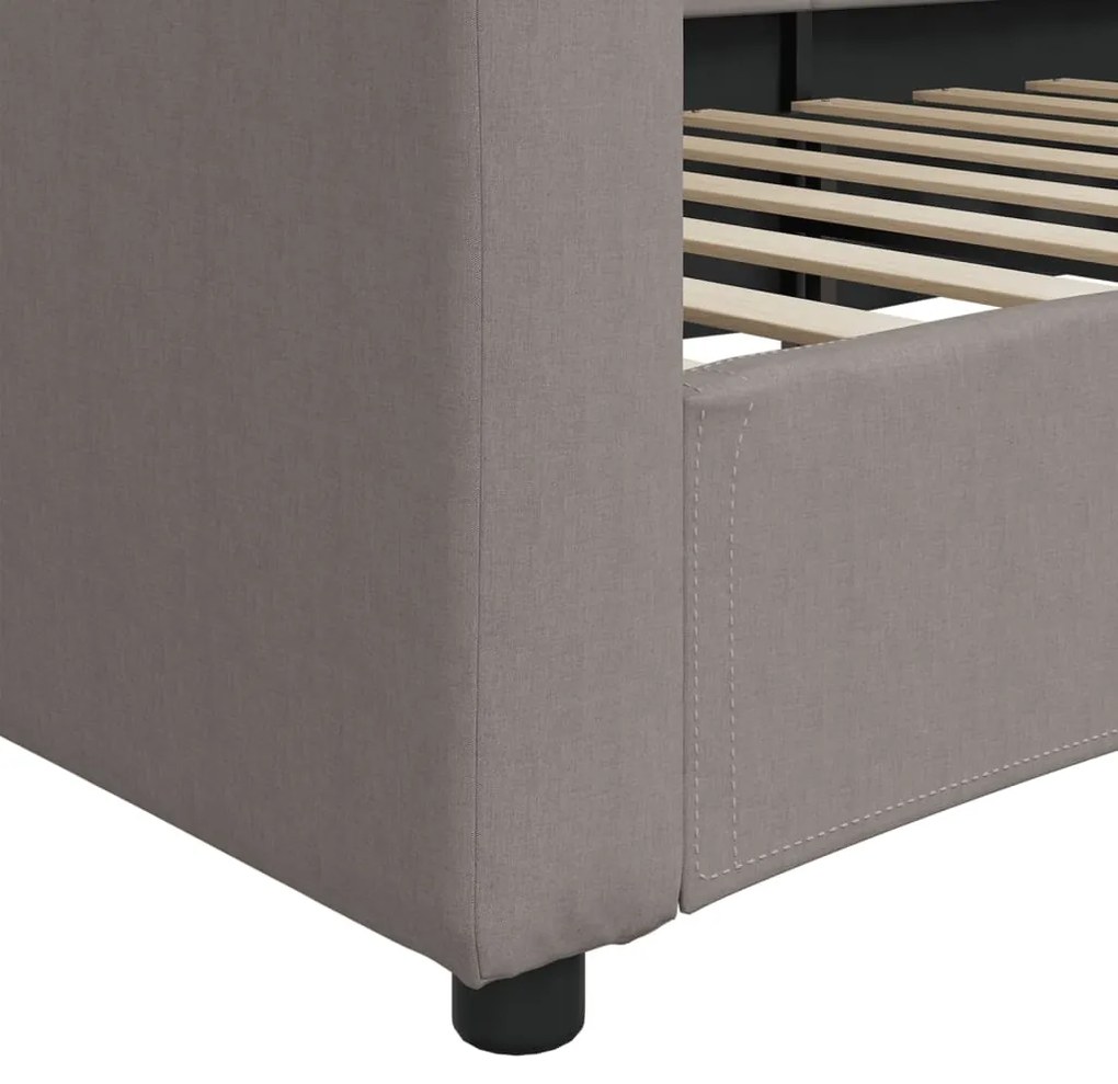 Sofá-cama 80x200 cm tecido cinzento-acastanhado