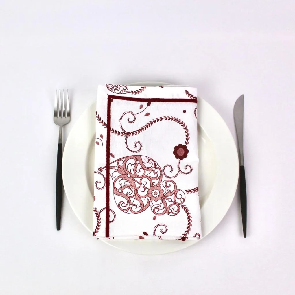 Individual Guardanapo e Caminho de Mesa Viana Red Rolinho