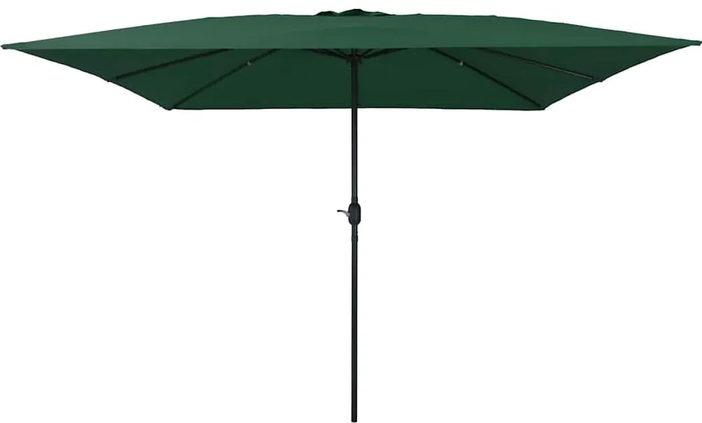 vidaXL Guarda-sol de Jardim Verde 295 x 295 x 245 cm Poliéster e Aço