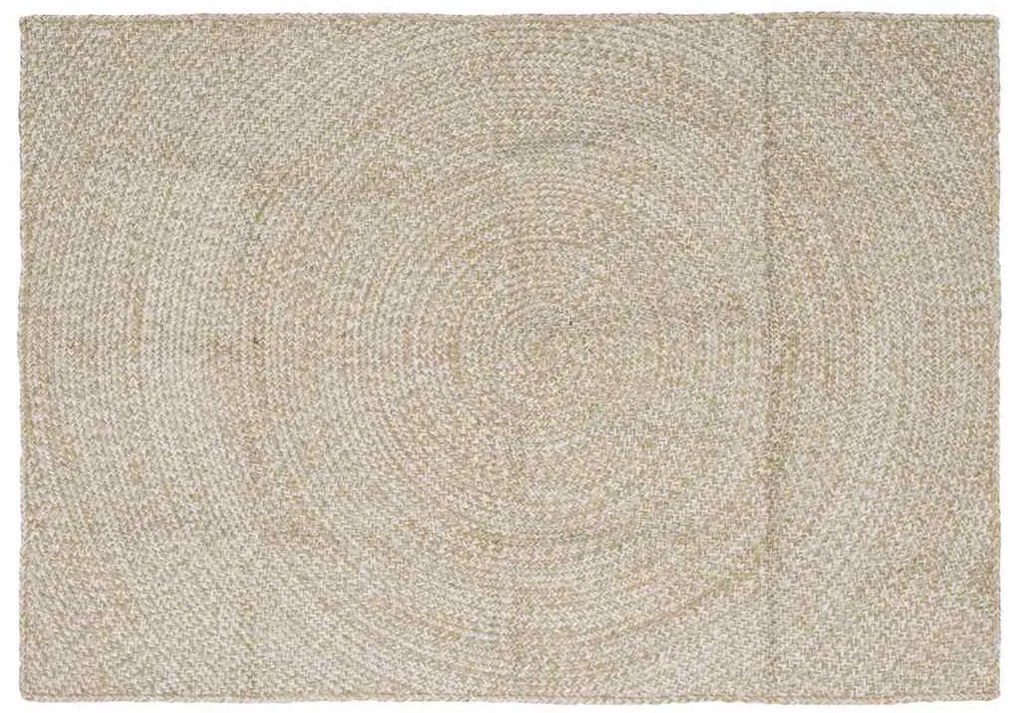 vidaXL Tapetes de área Retangular Natural e Branco 140 x 200 cm Juta