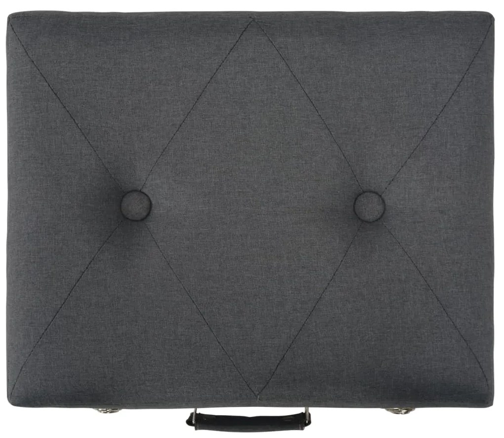 Banco de arrumação 40 cm tecido cinzento-escuro